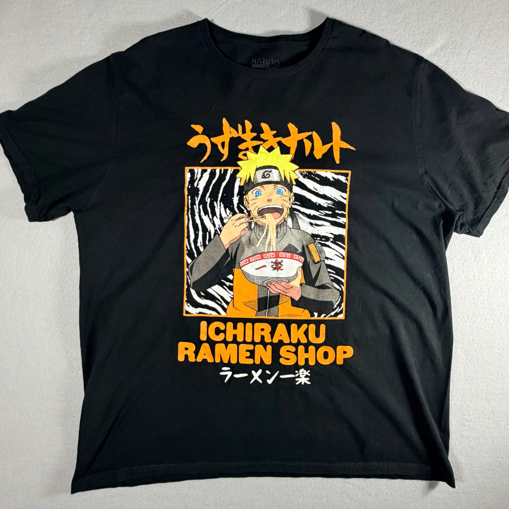 Naruto Shippuden Ichiraku Ramen Shop 2XL Black Graphic T‑Shirt Anime Tee